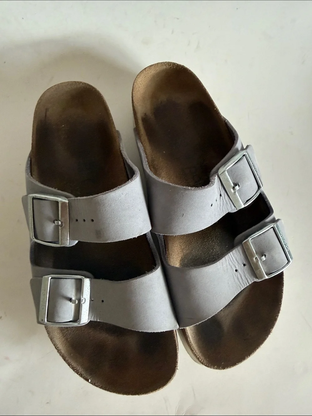 Papillio Birkenstock Arizona Flex Purple Fog Platform Sandals size 39 EU L 8